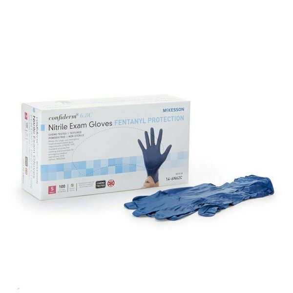 Mckesson Confiderm 6.8C Confiderm 6.8C, Nitrile Exam Gloves, Nitrile, Powder-Free, S, 100 PK, Blue 14-6N62C